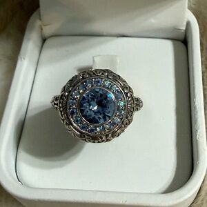 Vintage-Inspired Blue Silver Ring
Size 7